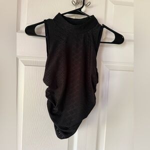 SHEIN Black Ruched Sleeveless Tank